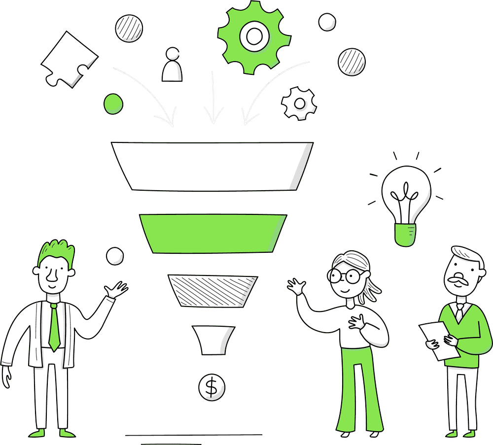Lead generation agency in Dubai funnel illustration
